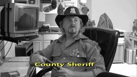 This is the shot of the sheriff. This photo. This is the one time we see the sheriff.