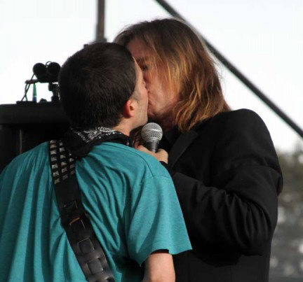 Kilmer Wields Chainsaw, Kisses Dude on Set of Terrence Malick's Latest